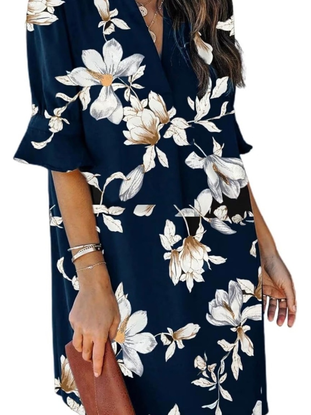 Navy blue flower dress